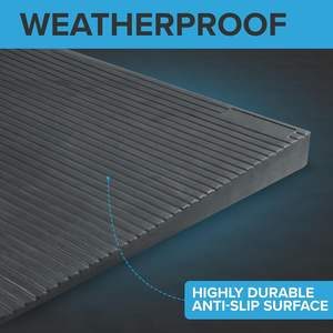 रबर की सीमा रैंप 2200 एलबीएस क्षमता डोर थ्रेड रैंप, दरवाजे के लिए व्हीलचेयर रैंप, सीढ़ियों, कदम, काला - Product Image 3