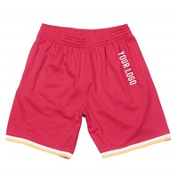 Shorts de basketball en polyester respirant pour hommes, grande taille, logo personnalisé par sublimation, séchage rapide, style vintage, entraînement athlétique