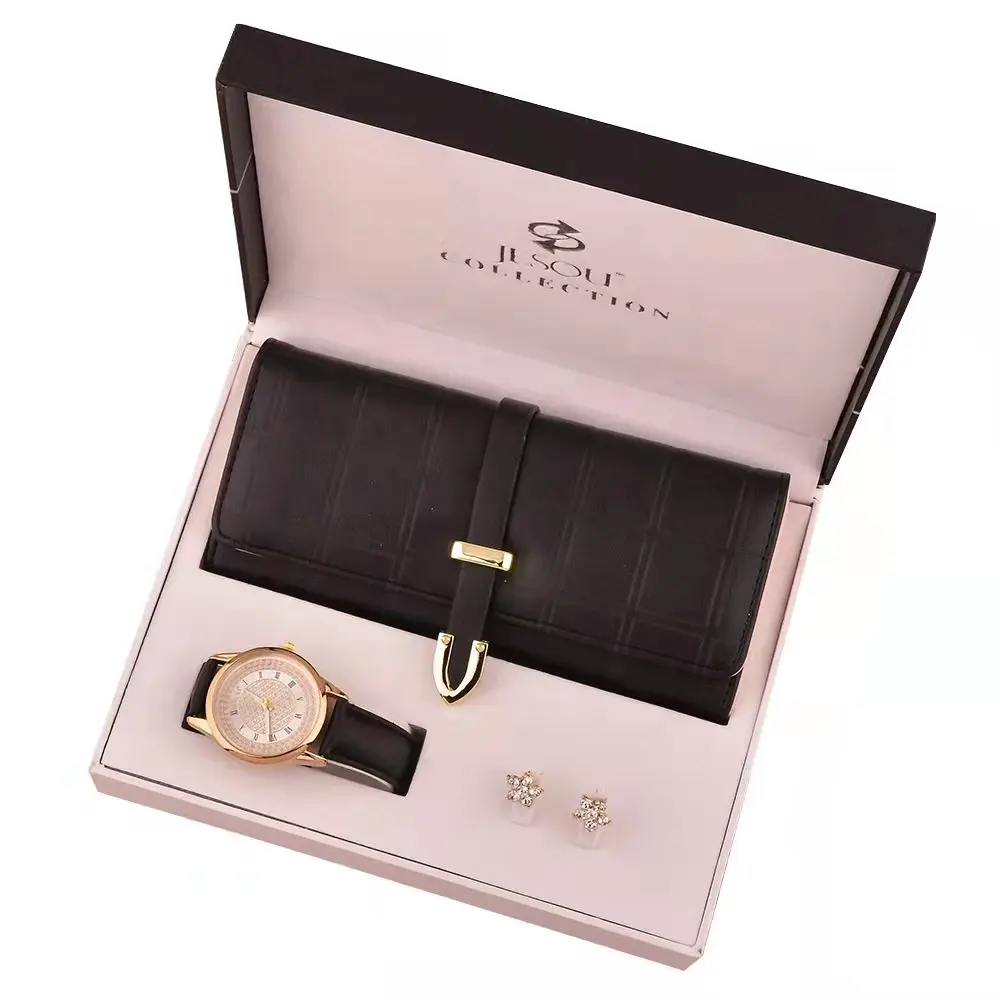 Good Price Mother's Day Gift Set Watch+wallet+Earrings Gift Set For Woman