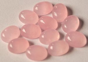 Juego de 5 Piezas de Gemas de Jade Rosa Natural de 6x8mm, Cabujón Ovalado, Piedras Sueltas para Joyería, Material para Manualidades con Engaste de Bisel - Product Image 3