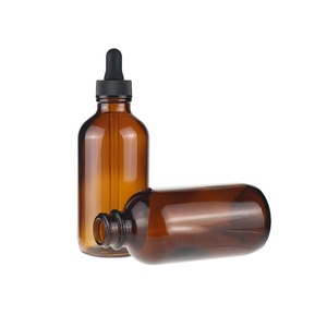 15ml 30ml 120ml Botellas de humedad de aceite ámbar transparente Envase cosmético Reciclado Botella de vidrio redonda <span class=keywords><strong>Boston</strong></span> de 2 onzas con cuentagotas - Product Image 1