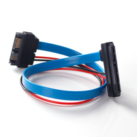 Lingable 30CM série ATA 22Pin à 13Pin convertisseur cordon 7 + 15 femelle à 7 + 6 mâle SATA câble adaptateur Slimline connecteur mâle