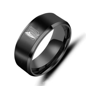 Anillo de Acero Inoxidable Negro Plateado de <span class=keywords><strong>Ataque</strong></span> <span class=keywords><strong>a</strong></span> <span class=keywords><strong>los</strong></span> <span class=keywords><strong>Titanes</strong></span>, 5 Colores, Alas de la Libertad, Anillos de Dedo para Hombres y Mujeres, Joyerí<span class=keywords><strong>a</strong></span> para Fanáticos del Anime - Product Image 4