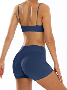 Спортивная одежда для фитнеса с логотипом на заказ, Быстросохнущий Фитнес костюм, одежда для йоги, бюстгальтер, шорты, комплект для занятий спортом - Product Image 5
