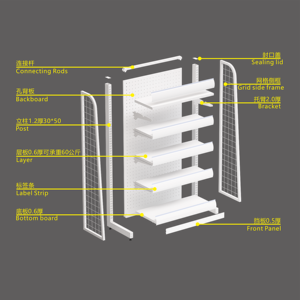 Bán tốt nhất kim loại heavy duty có thể điều chỉnh siêu thị Gondola Kệ kệ cho cửa hàng tạp hóa bán lẻ hiển thị - Product Image 3