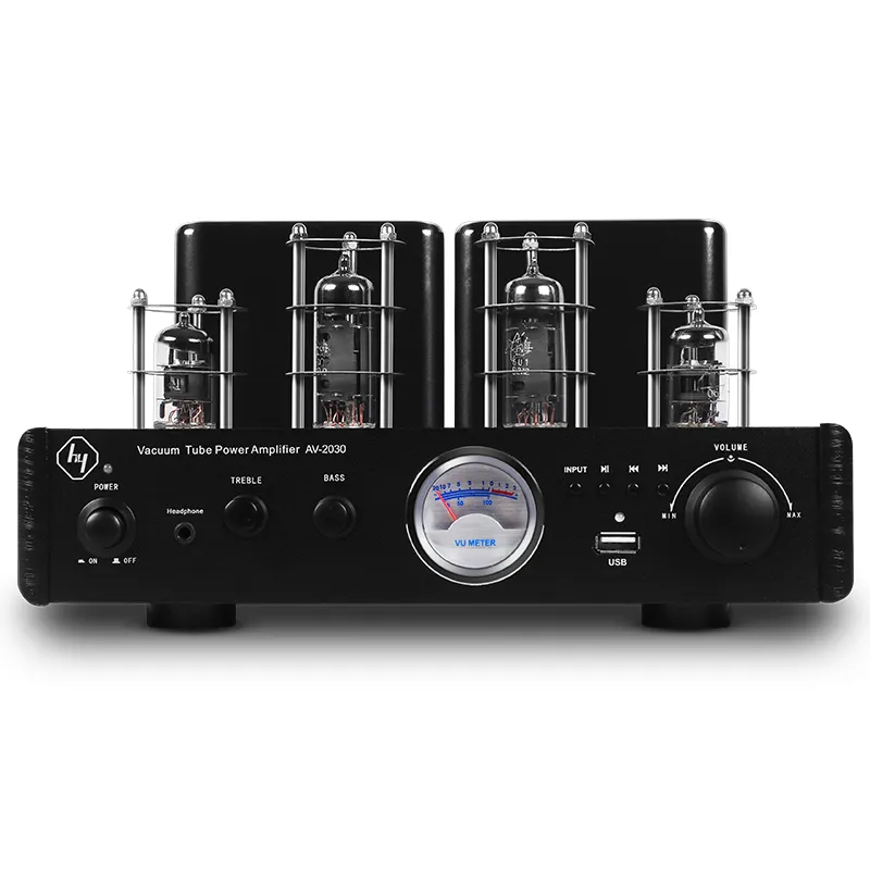 Amplifier Tabung Vakum Hibrid, Stereo 2.0ch, Daya Tinggi, Amplifier Audio Hi-Fi dengan USB/BT/Opt/Coax Input Digital