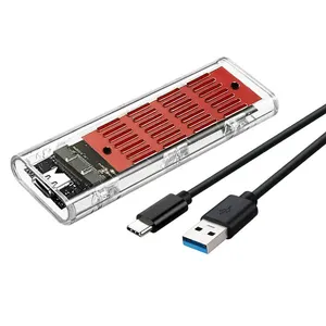 Buen precio M.2 Caja de unidad de estado sólido Protocolo NGFF/NVME SSD Caja de disco duro móvil transparente externa 3,1