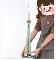 Tour CN de Toronto, Canada, en plastique ABS, petites pièces, motifs colorés, jouet éducatif, cadeau pour enfants, jouet de construction DIY