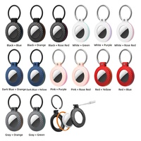 Casing Pelindung PC Keras Anti Guncangan dengan Gantungan Kunci untuk Apple AirTag, Penutup Tahan Air Anti Hilang