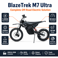 Moto tout-terrain électrique 7000W 250Nm avec moteur central, batterie lithium 25AH, cadre en alliage d'aluminium, pour adolescents, motocross, fournisseur en gros d'usine