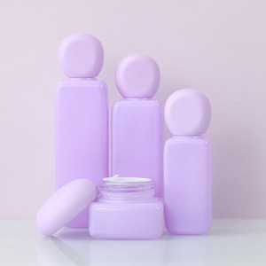 Lotion de soin de la peau <span class=keywords><strong>Essence</strong></span> sérum bouteille violette de luxe ensembles de conteneurs d'emballage pot en verre cosmétique et bouteille pour le visage 50ml - Product Image 3