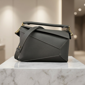 Brown Leather Look Bag Charm Crossbody Purse Shoulder Handbag Geometric Tote Bag for Daily Commuting - Product Image 2