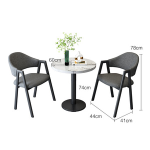 Đồ Nội Thất Phòng Ăn Sang Trọng Hiện Đại Bộ Bàn Ăn 2 Chỗ Ngồi Bằng Đá Cẩm Thạch Gốm Sứ Đơn Giản Màu Trắng Đen - Product Image 2