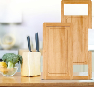 <span class=keywords><strong>Planche</strong></span> à découper en bois avec plateau coulissant en bois d'<span class=keywords><strong>orme</strong></span> - Product Image 4