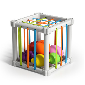 Baby Shape Sorting Cube Plastic Educational Toy For Infants 0-2 Years <b>Old</b> With Colorful Balls And Rods HZC-5010 - Product Image 2