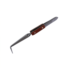 Pince à épiler SUNTOOLS/STIPL à forme irrégulière avec prise en fibre (90 degrés) en acier inoxydable, outil de préhension pour bijoux - Product Image 1