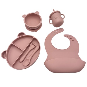Ensemble de vaisselle pour bébé multi-styles, de qualité alimentaire, respectueux de l'environnement, en silicone souple, pour l'alimentation <span class=keywords><strong>complémentaire</strong></span> - Product Image 5