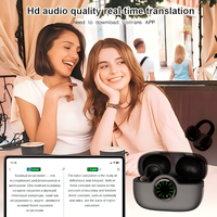 Écouteurs de traduction Huizon AI V6.0 étanches IPX-5 avec suppression du bruit ENC, contrôle tactile via application, son Hi-Fi, affichage LED de la batterie, et conception intra-auriculaire