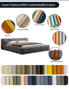 <span class=keywords><strong>Letto</strong></span> <span class=keywords><strong>matrimoniale</strong></span> moderno in stile cinese, extra large, con schienale ampio, rivestito in velluto, confortevole, con copertura morbida, <span class=keywords><strong>per</strong></span> villa - Product Image 6