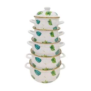 Ensemble produit de qualité commerce extérieur cinq marmites en émail épaissi avec couvercle oreilles pot en émail ensemble 18 à <span class=keywords><strong>26</strong></span> <span class=keywords><strong>cm</strong></span> - Product Image 3