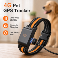 Pelacak Hewan Peliharaan GPS 4G dengan Pencari Lokasi Real-Time, Pagar Elektronik, Monitor Kesehatan, Baterai Tahan Lama & Penggunaan Sepanjang Musim untuk Anjing dan Kucing
