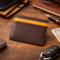Porte-cartes en cuir de haute qualité avec plusieurs compartiments pour cartes et durabilité longue durée, disponible au meilleur prix du marché