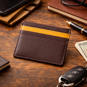 Porte-cartes en cuir de haute qualité avec plusieurs compartiments pour cartes et durabilité longue durée, disponible au meilleur prix du marché - Product Image 1