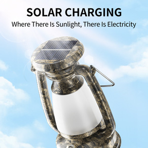 Smiling Shark <b>LED</b> Camping Lantern Solar <b>USB</b> Rechargeable Portable <b>Light</b> Outdoor Use - Product Image 2