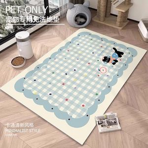 Pet Only Checkered PVC Floor <b>Mat</b> Rectangle Stain Resistant Wipeable Pet Friendly <b>Mat</b> For <b>Cats</b> Dogs - Product Image 4