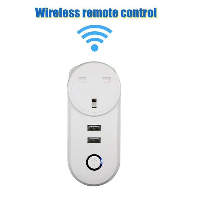 Singapore 2usb WiFi Smart Plug Wireless Voice Control Tuya Plug EU US AU Ch India Japan Italy Brazil UK Smart Plug Socket WiFi