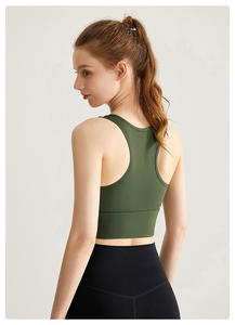 Gilet de fitness monobloc haute résistance <span class=keywords><strong>haut</strong></span> de sport de yoga personnalisé avec coussin de poitrine longue tenue de sport antichoc - Product Image 4