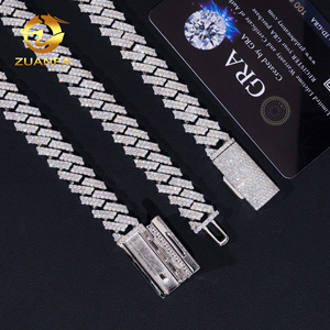 USA Local Stock Cuban Chain Moissanite Hip Hop Jewelry 12mm Diamond Cuban Link Chain <strong>925</strong> <strong>Silver</strong> Iced Out Cuban <strong>Bracelet</strong> for <strong>Men</strong> - Product Image 3