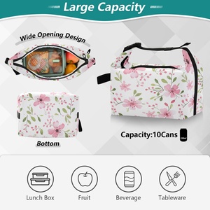 Bolsa Térmica Personalizada con Diseño Tropical Hawaiano de Flores de Cerezo Rosadas - Product Image 5