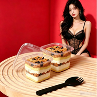 Boîte en plastique transparente jetable de qualité alimentaire pour emballage de tranches de gâteau et de desserts - Boîte à gâteau transparente et récipient à pâtisserie avec couvercle