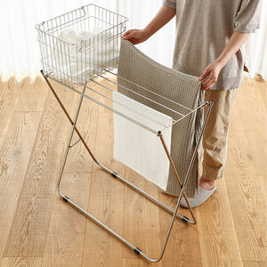 Séchoir à linge SHIMOYAMA pour la maison, pliable, portable, en acier inoxydable, pour balcon, pour sécher les vêtements et les serviettes - Product Image 4