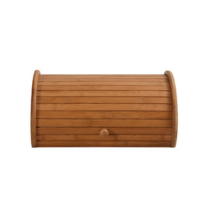 Caja para pan de bambú con tapa enrollable, color natural, 30x40.5x18.5cm, para conservar la frescura, para uso en la cocina. - Product Image 3