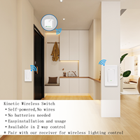 Interrupteur intelligent Tuya, commande à distance et via application mobile, compatible Android, interrupteur mural cinétique WiFi pour système de maison intelligente, 2 voies, IP21