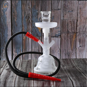 Cachimba Moderna de Vidrio Esmerilado Soplado a <span class=keywords><strong>Mano</strong></span> con Doble Manguera, 6 Colores, Caja de Regalo Ecológica - Product Image 1