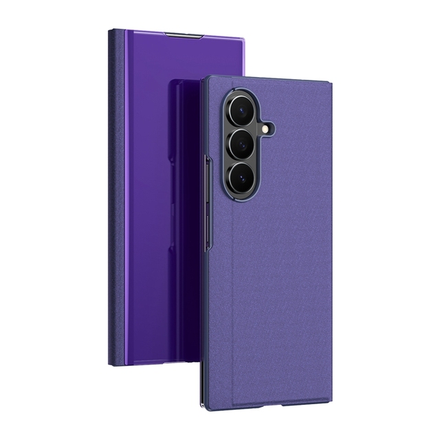 Luxury Flip PU Leather Mirror Stand Holder Protective Cover Phone Case for Samsung Galaxy Z TriFold Mobile Phone Case