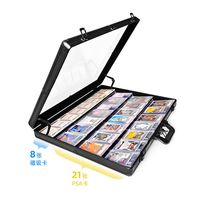 Boîte de rangement en aluminium pour cartes à 2/3/4/5 rangées, étui de transport pour cartes, boîte de rangement pour cartes de sport, étuis pour cartes gradées