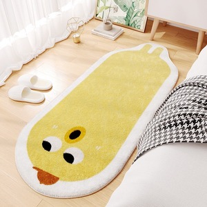 Tapis moderne en fausse fourrure cachemire à imprimé animal, mignon, à poils plats, fabriqué à la machine, écologique, antidérapant, pour chambre à coucher, chevet, long couloir, décoration - Product Image 1