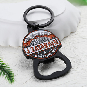 Ouvre-bouteille porte-clés plaqué noir personnalisé Ouvre-bouteille de bar vintage Logo 3D Ouvre-bouteille en zinc-Allot en métal émaillé Porte-clés - Product Image 5