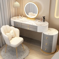 YOUTAI Commode moderne de luxe en or avec dessus en marbre et panneau de tiroirs en miroir Meubles de chambre à coucher en bois
