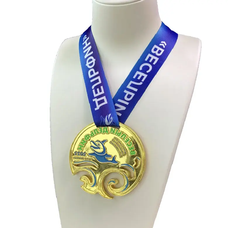 2023 New Products Soccer Zinc Alloy Marathon Sport Ribbon Metal Custom Medals