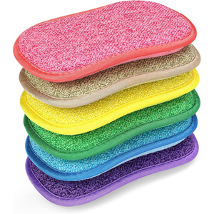 Esponjas de Microfibra Personalizadas, Eficientes y Limpias para Fregar Platos en la Cocina, Almohadillas de Microfibra de Doble Cara para el Hogar - Product Image 1