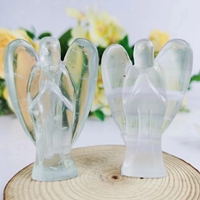 Cristaux de guérison en pierre naturelle personnalisés sculptés à la main Mini Ange Fluorite pour la décoration