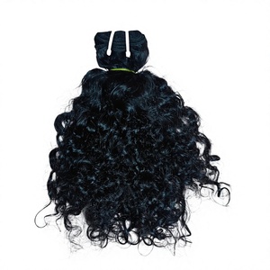 Extensions de cheveux humains vierges indiens 100 % naturels, bouclés, couleur noire naturelle, doux, qualité Remy, pour l'exportation en gros - Product Image 1