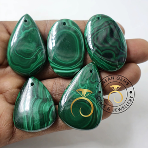 Malachite cristal de qualité supérieure, 100% naturelle, cabochon, pierre précieuse non montée pour la création de bijoux. - Product Image 3