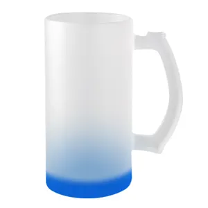 Bán Buôn Stein 16Oz Frosted Thăng Hoa Mug Gradient Uống Thủy Tinh Bia Mug Cà Phê Rượu Vang Cup Màu Xanh