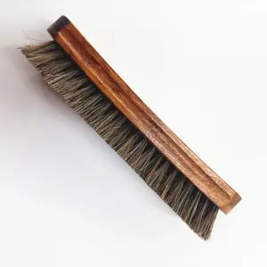 Premium Long Wooden Handle Horse Hair Shoe Cleaning Brush For Suede Shoe Polishing